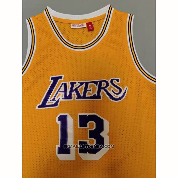 Maillot Los Angeles Lakers Wilt Chamberlain NO 13 Mitchell & Ness 1971-72 Jaune